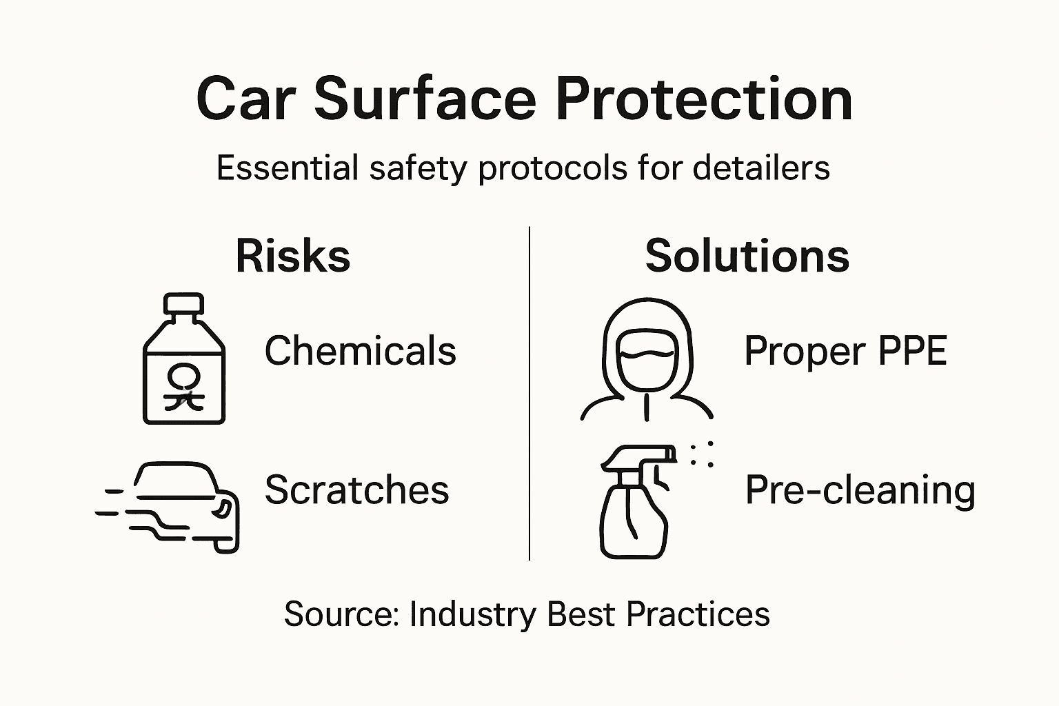 Infographic showing surface protection risks and solutions