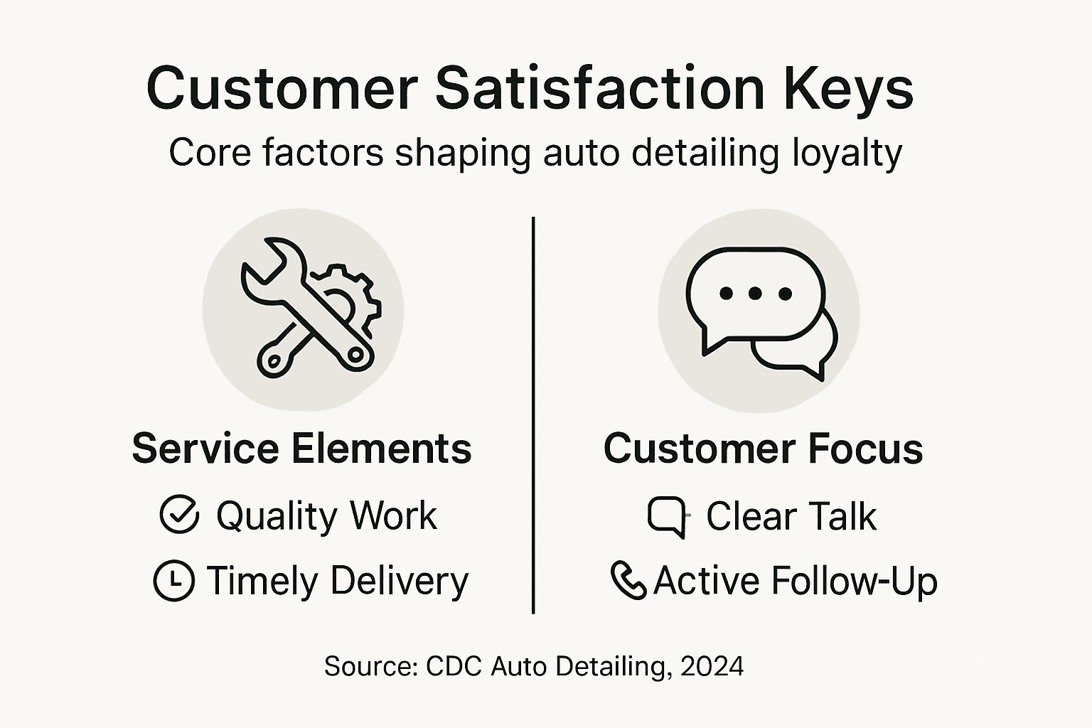 Infographic showing key elements of customer satisfaction