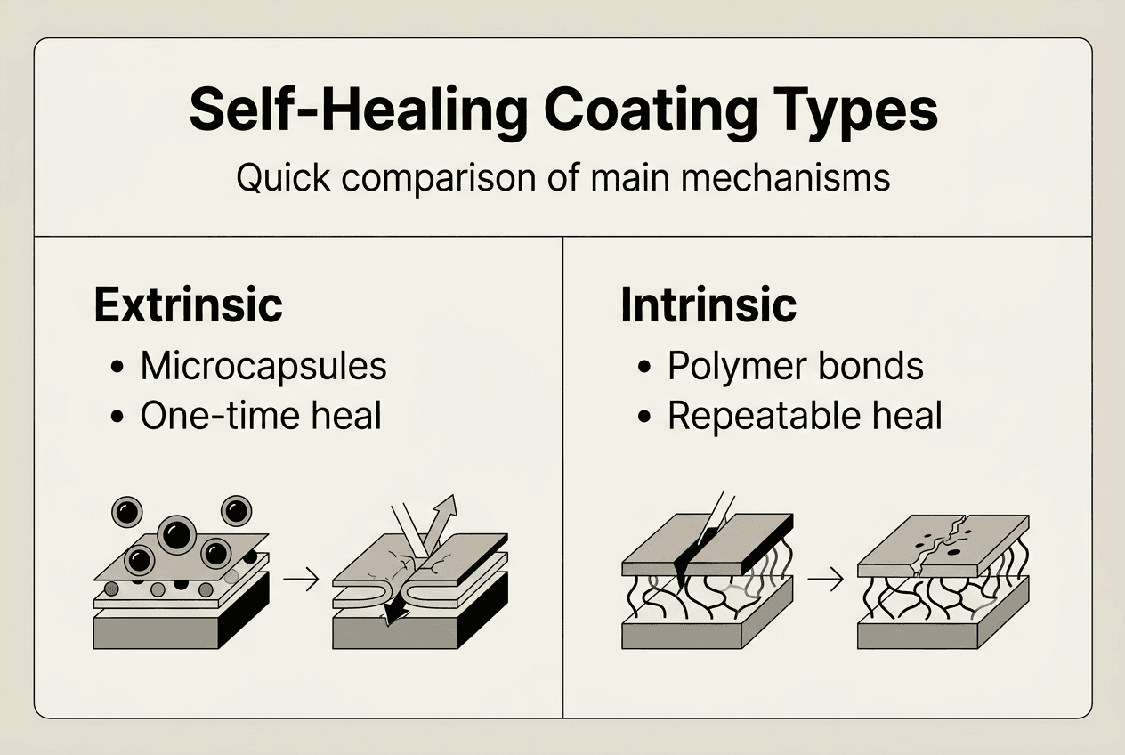 Infographic compares self-healing coating types
