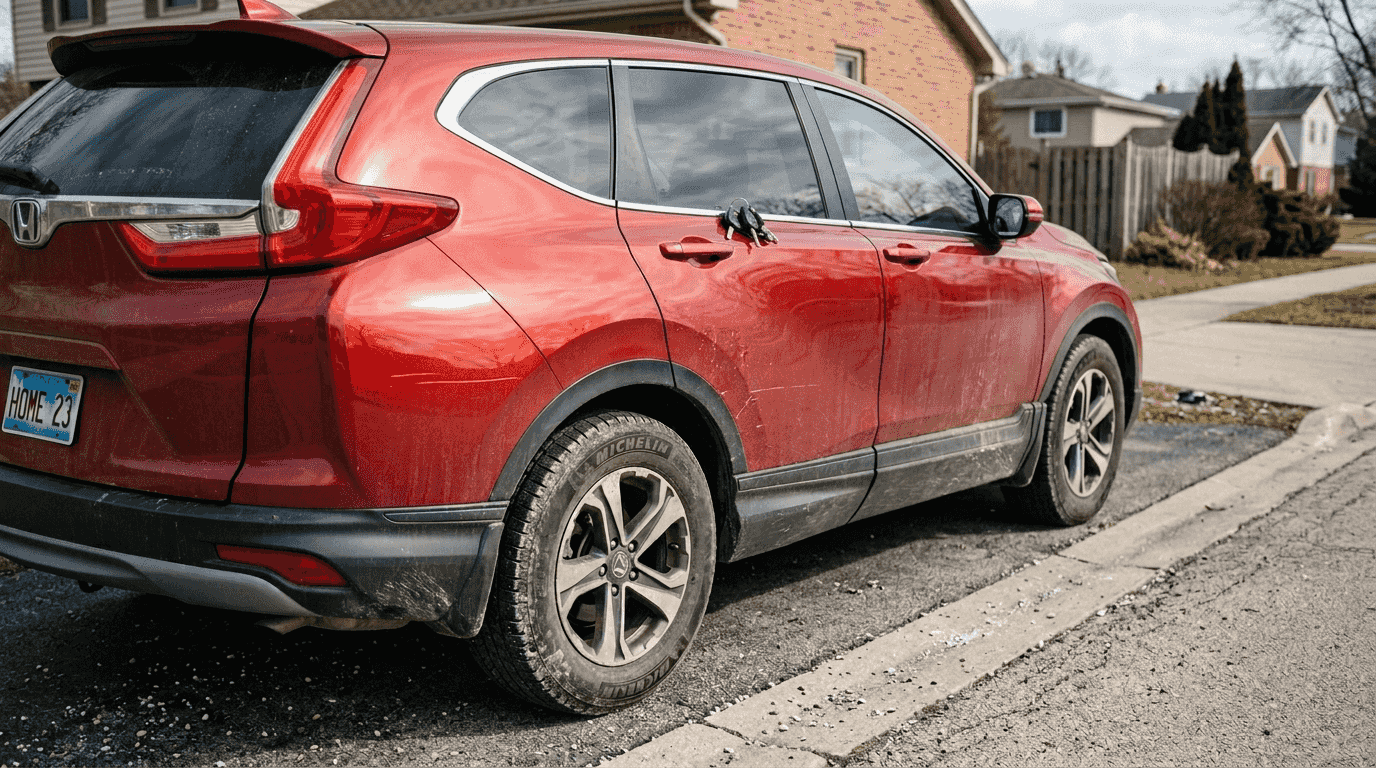 SUV with visible threats to paint finish