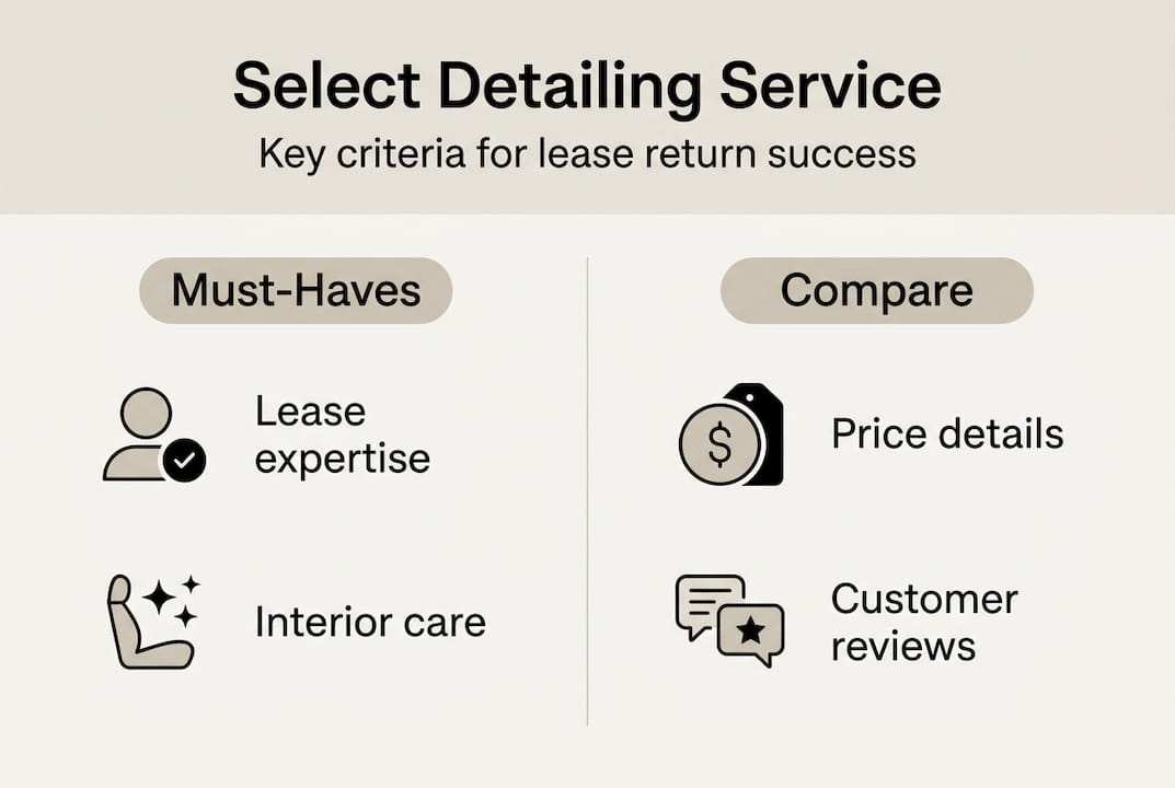 Infographic selecting detailing service attributes