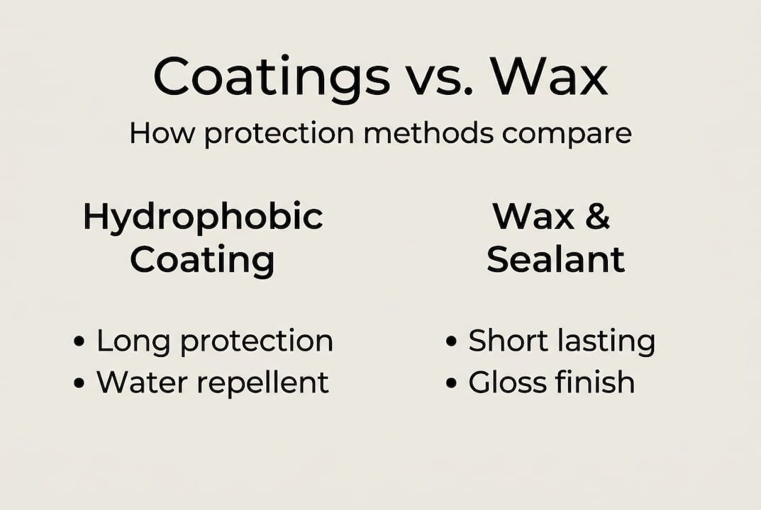Infographic comparing car coatings and wax protection