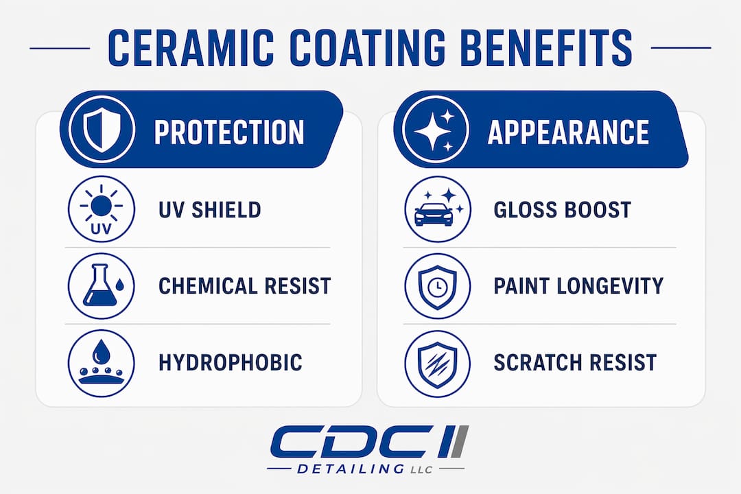 Infographic illustrating ceramic coating benefits