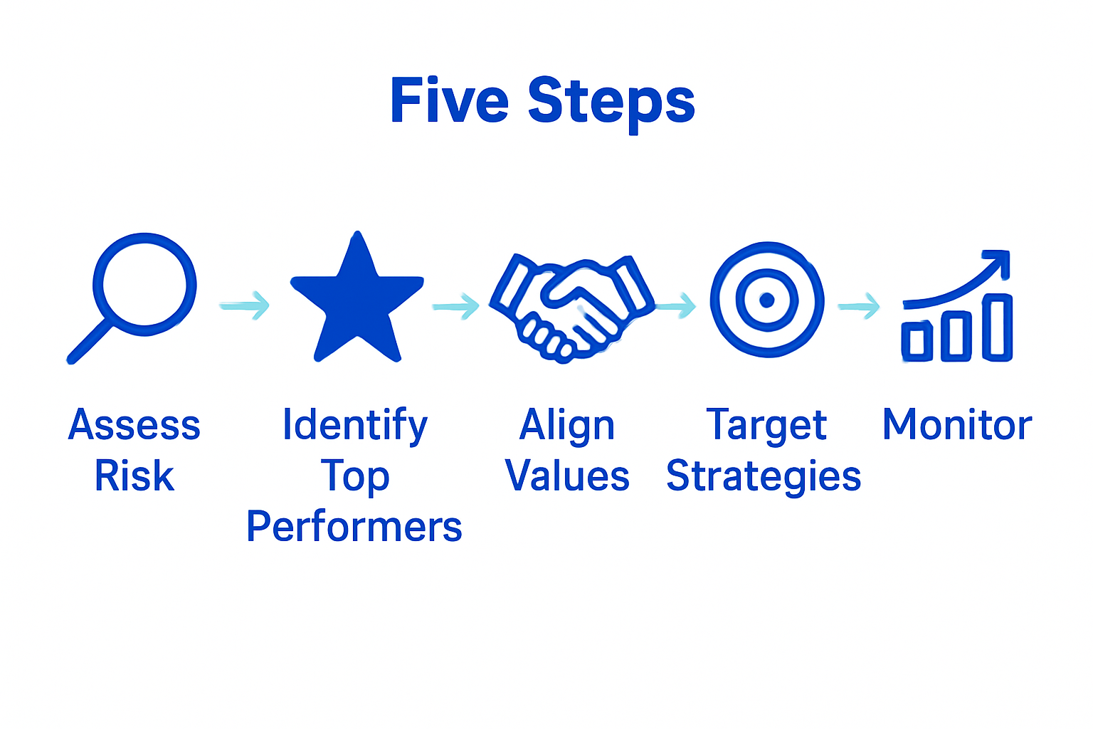 Step-by-step employee retention infographic