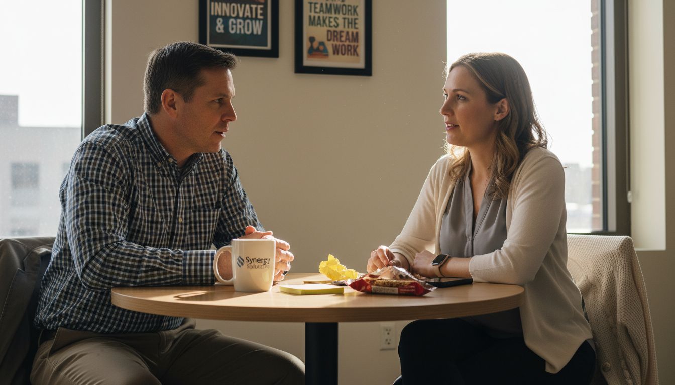 Employees discuss aligning workplace values