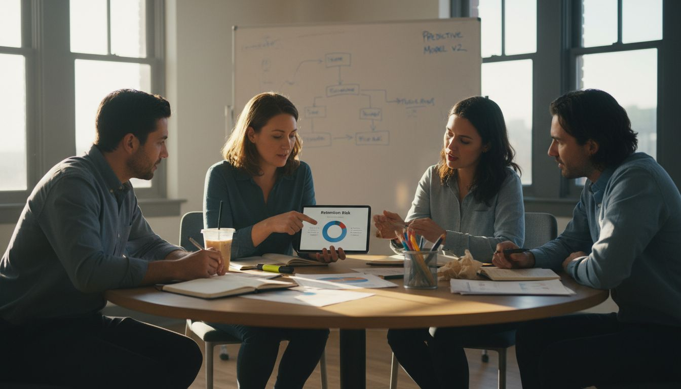 Team reviewing predictive models together