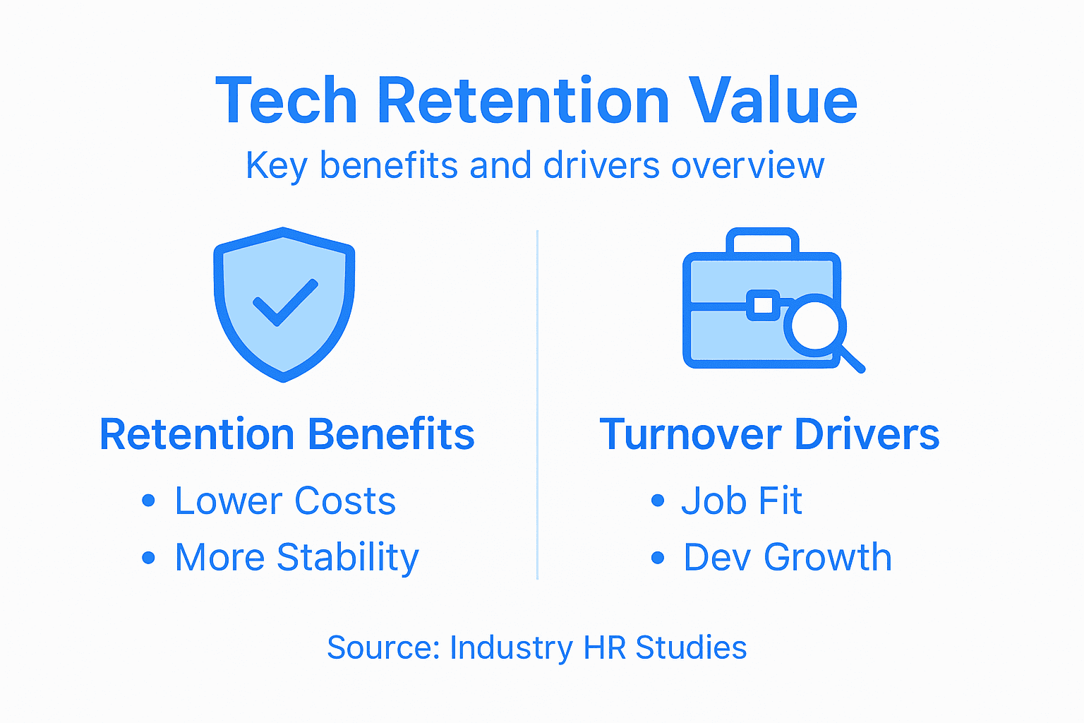 Infographic on tech retention value and drivers