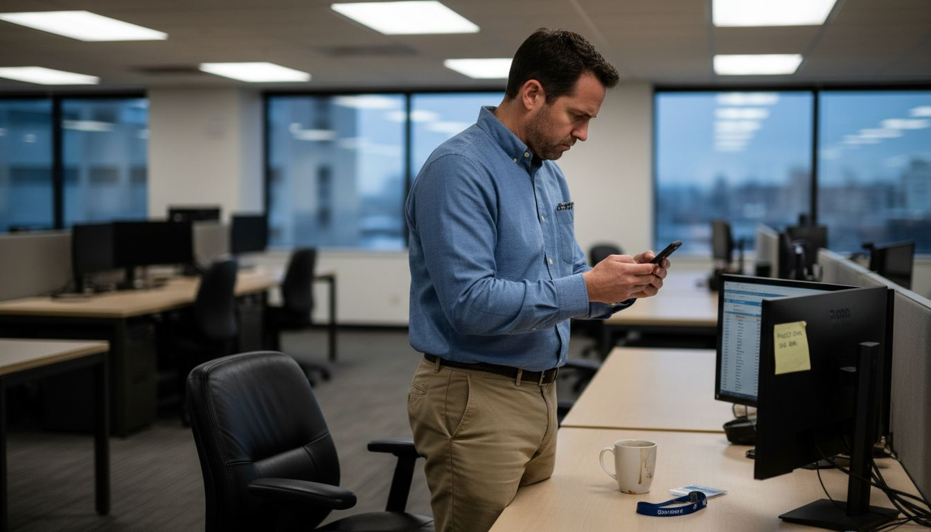 Manager noticing empty desk signals turnover