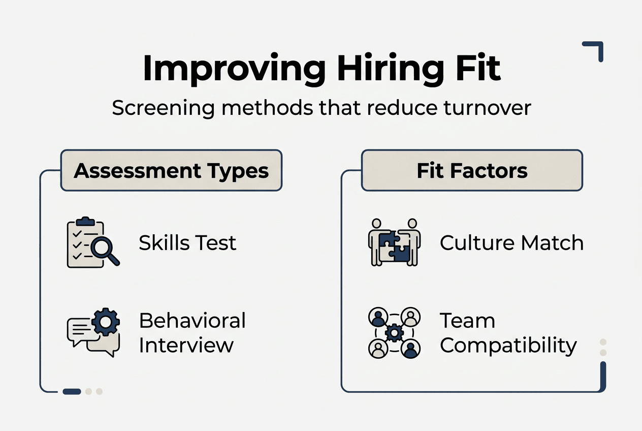 Infographic of hiring fit screening methods