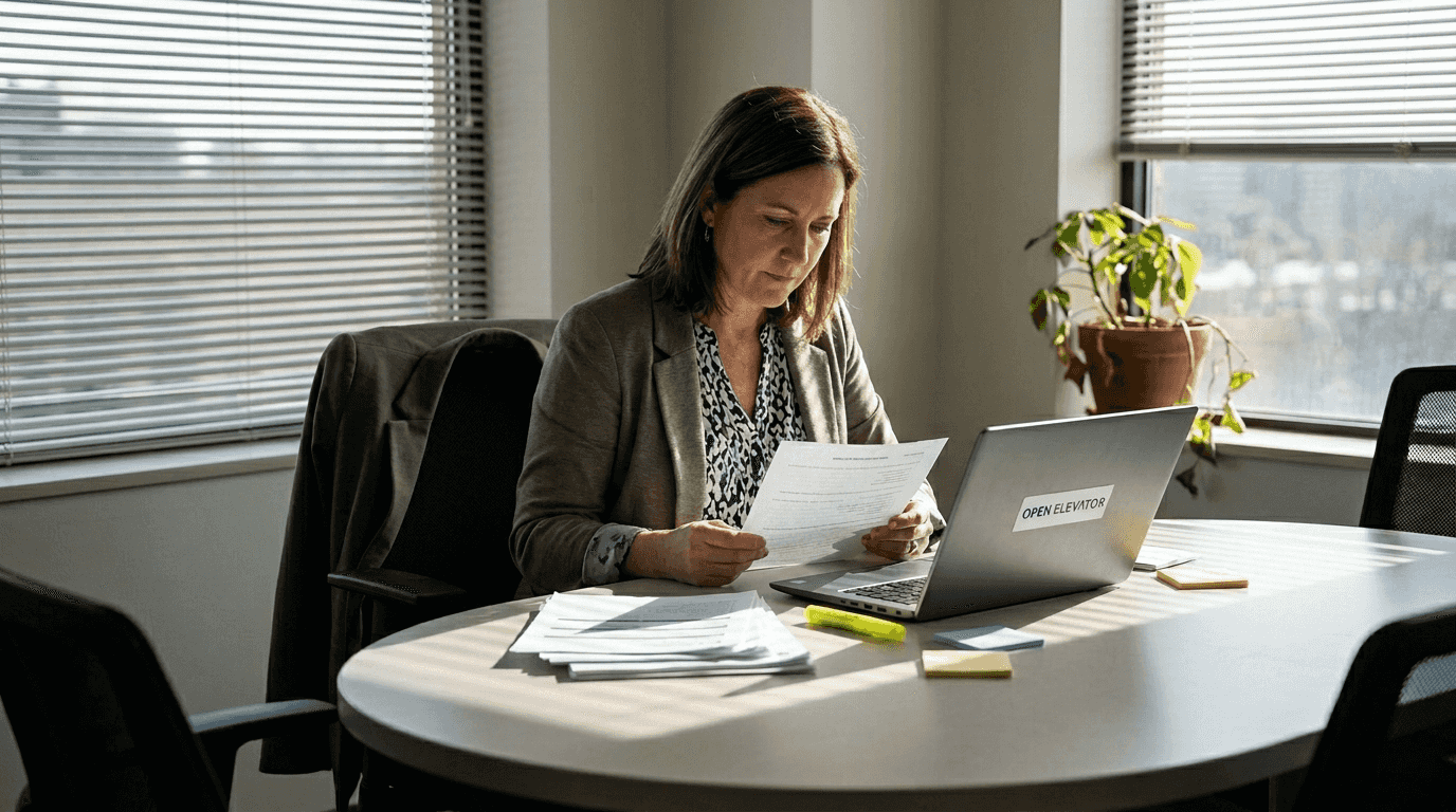 Small business leader reviews employee feedback