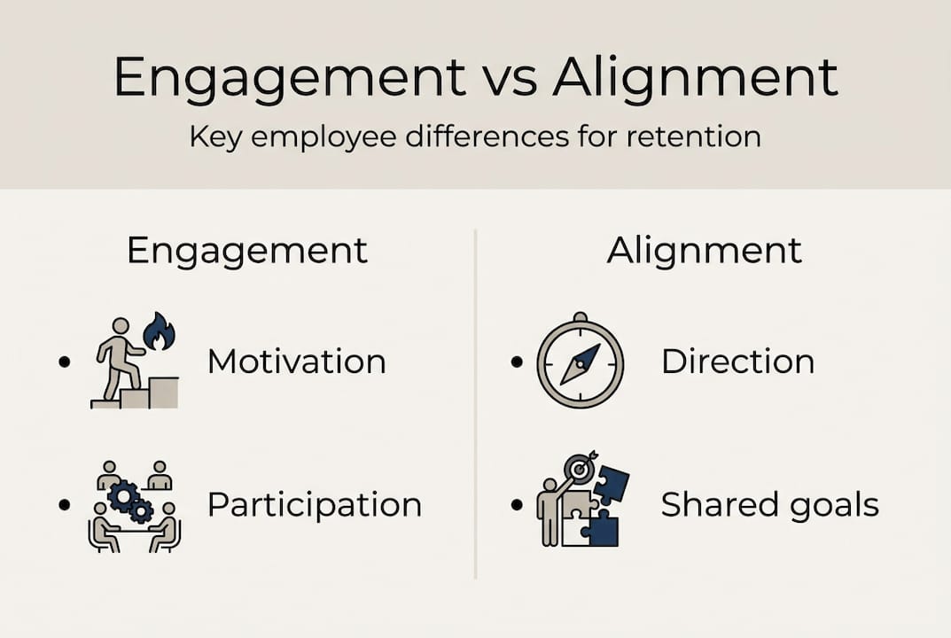 Infographic comparing engagement and alignment