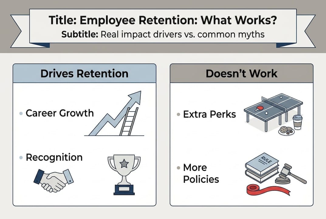 Infographic on retention drivers and myths