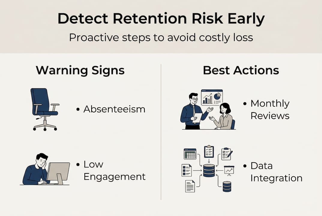Infographic showing warning signs and actions