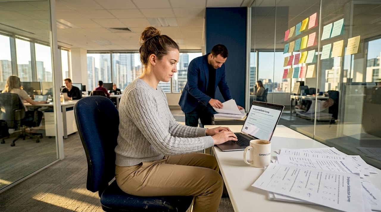 Team leader entering survey responses workspace
