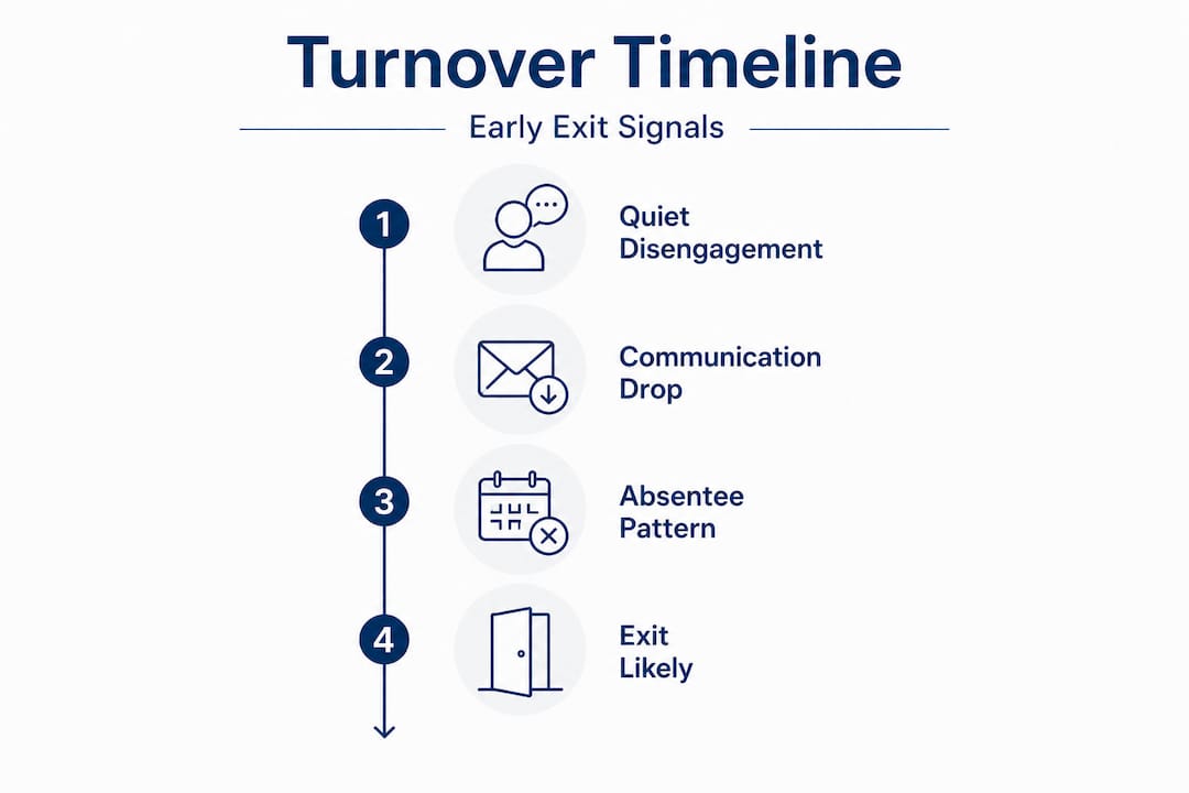Infographic showing early exit behavior timeline