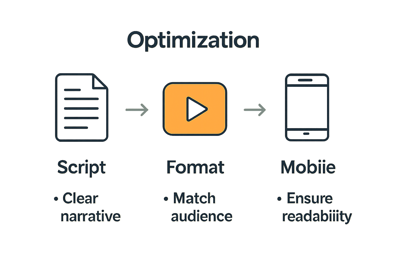 Infographic comparing script, format and mobile optimization for explainer videos