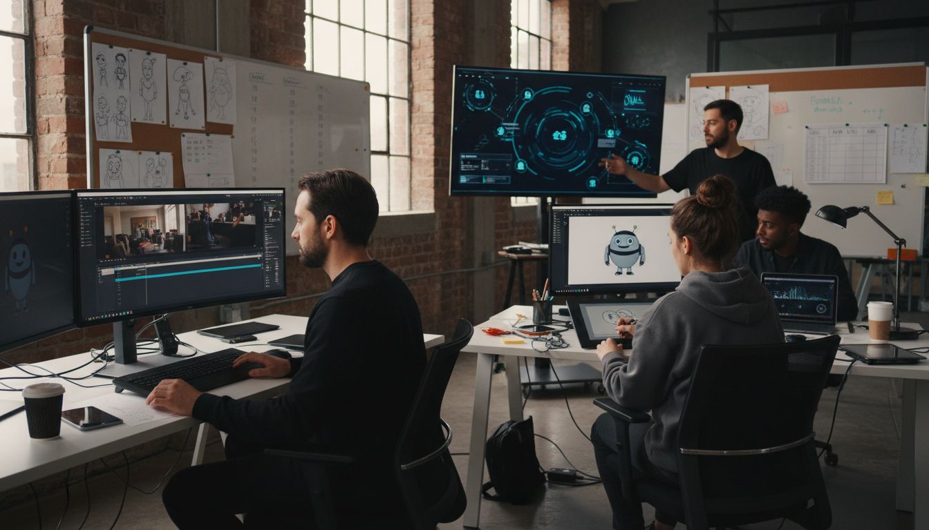 explainer video production workspace