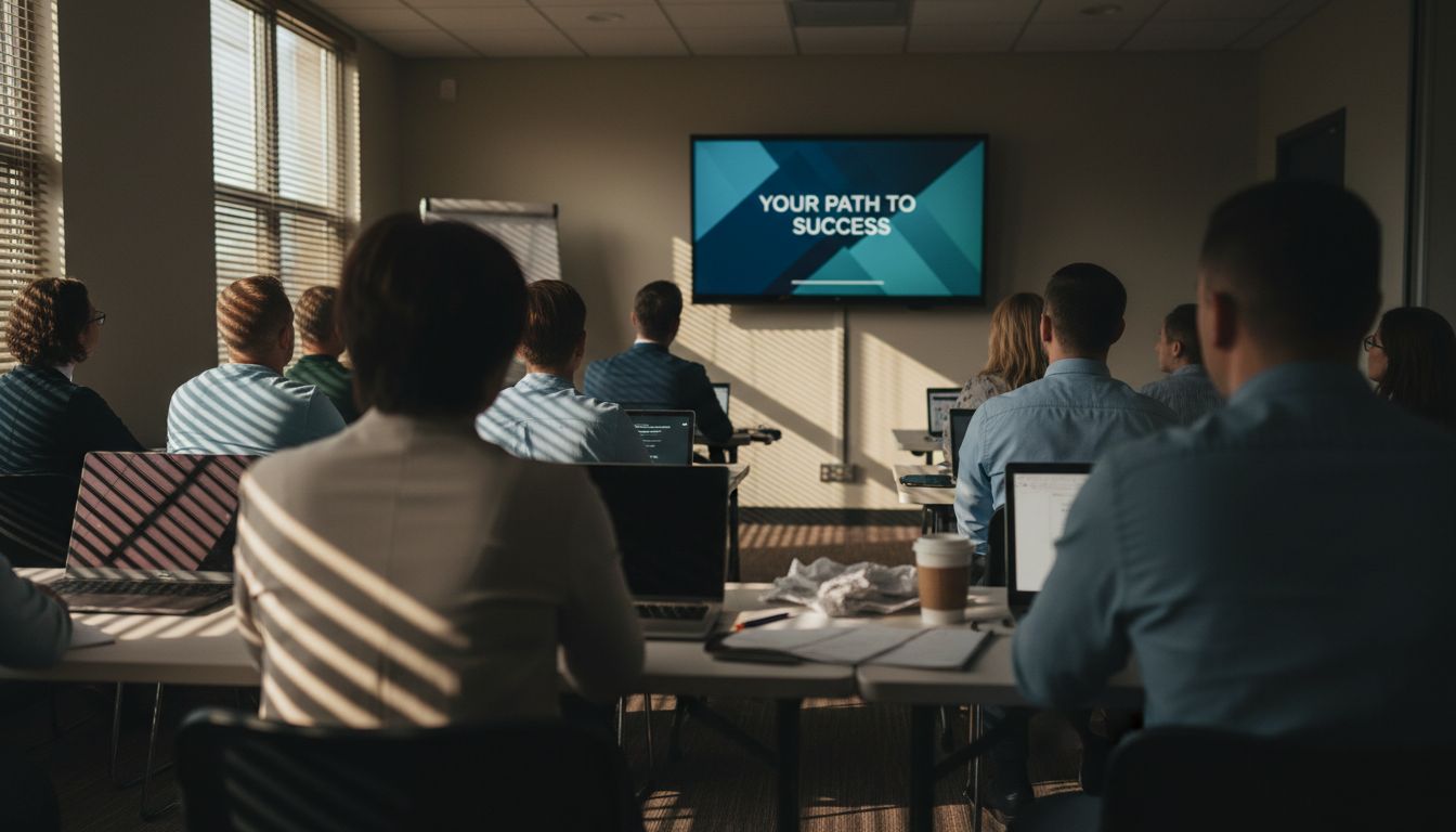 Employees watching onboarding video training