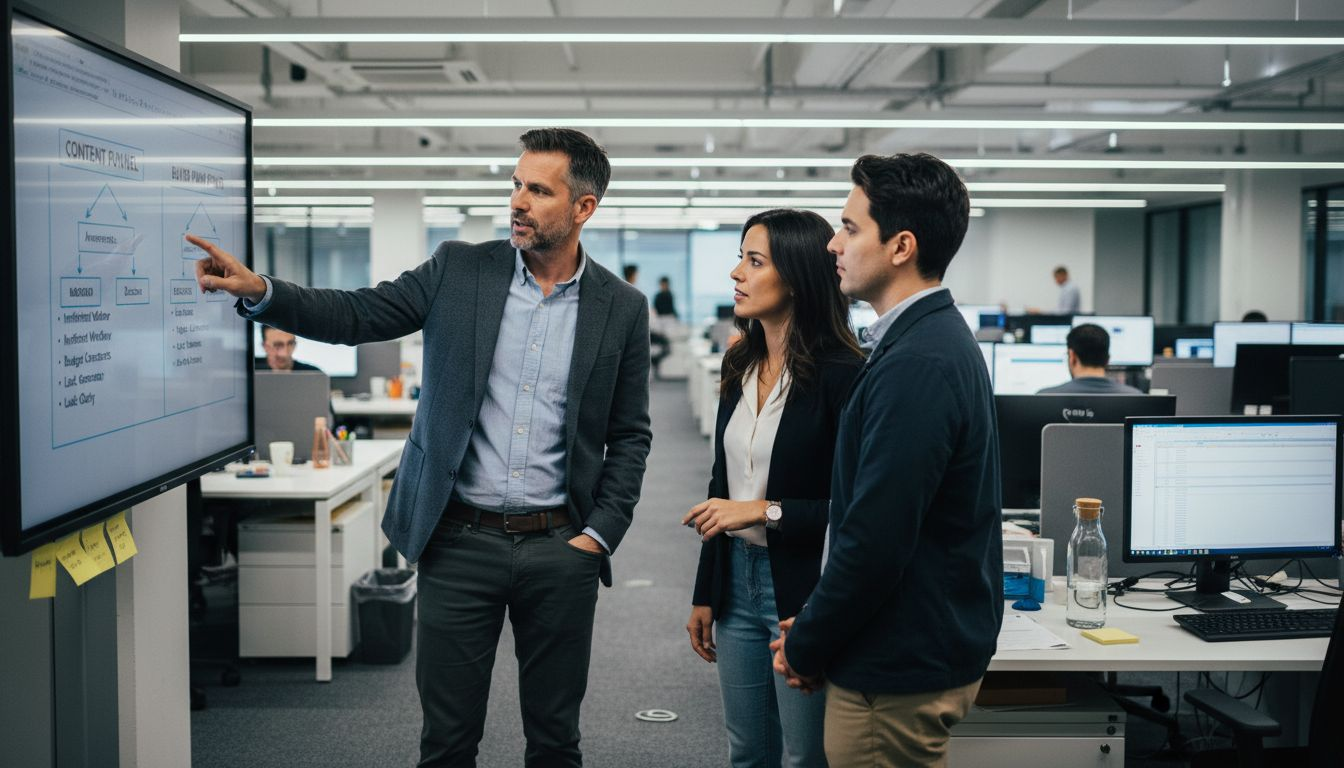 Team planning B2B video content strategy