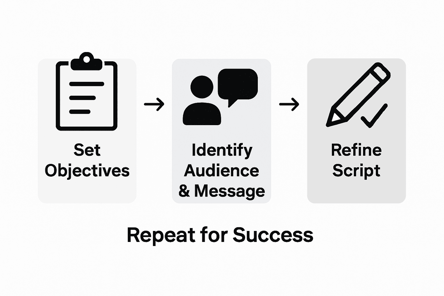 Infographic of marketing video script process