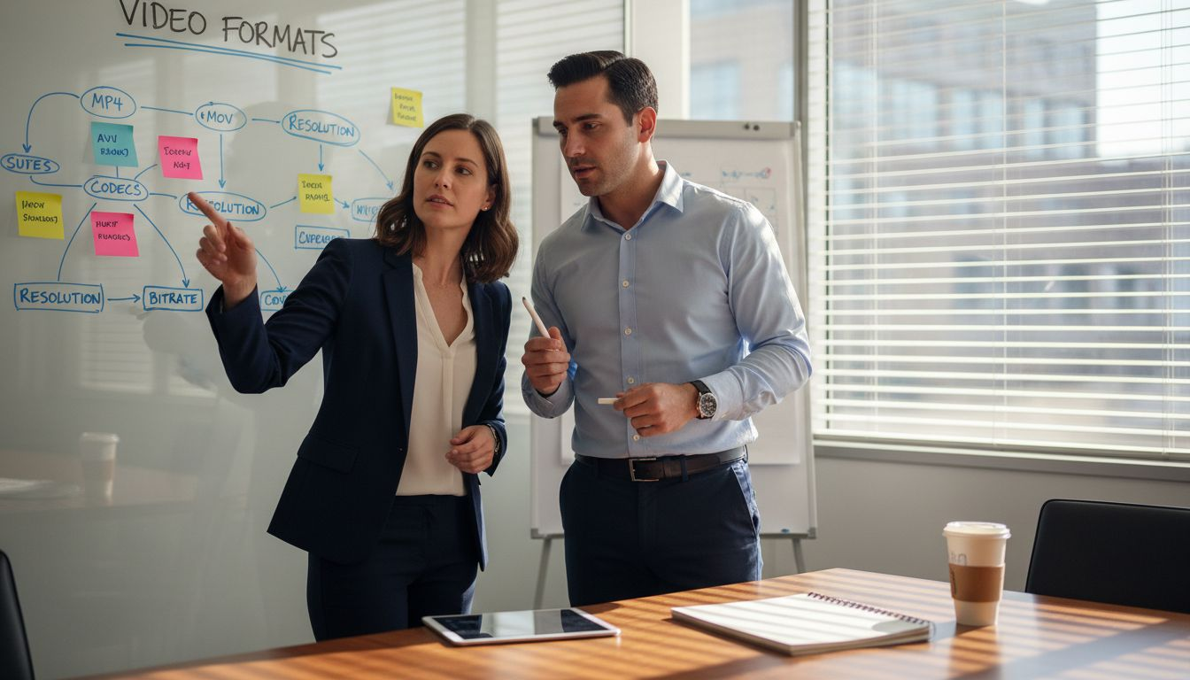 Colleagues discussing interactive video misconceptions