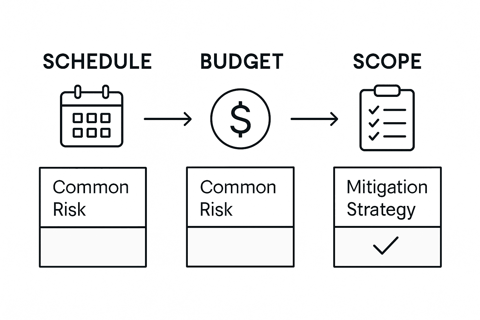 Infographic showing risks and mitigation in video planning