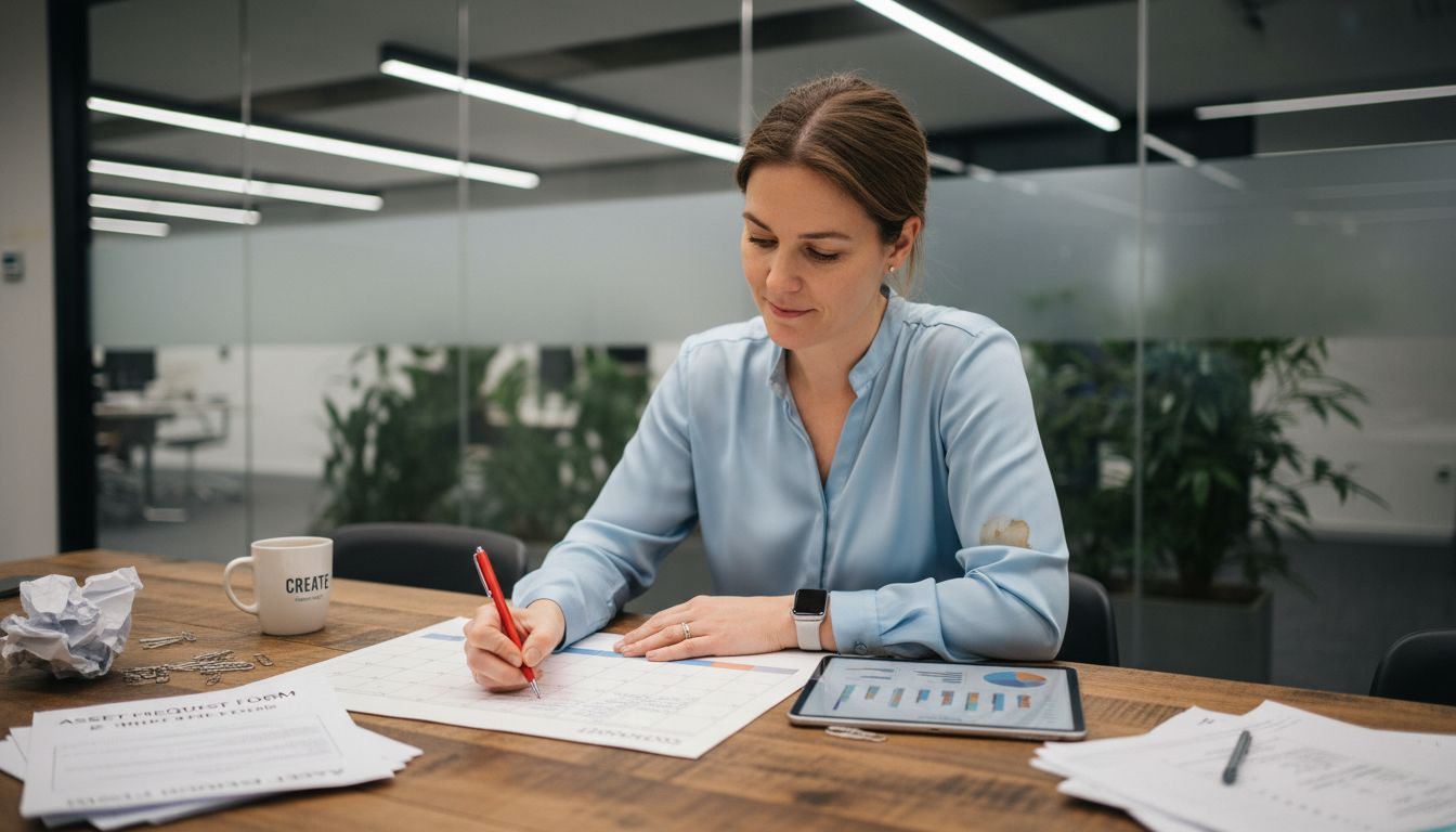 Content strategist planning video calendar