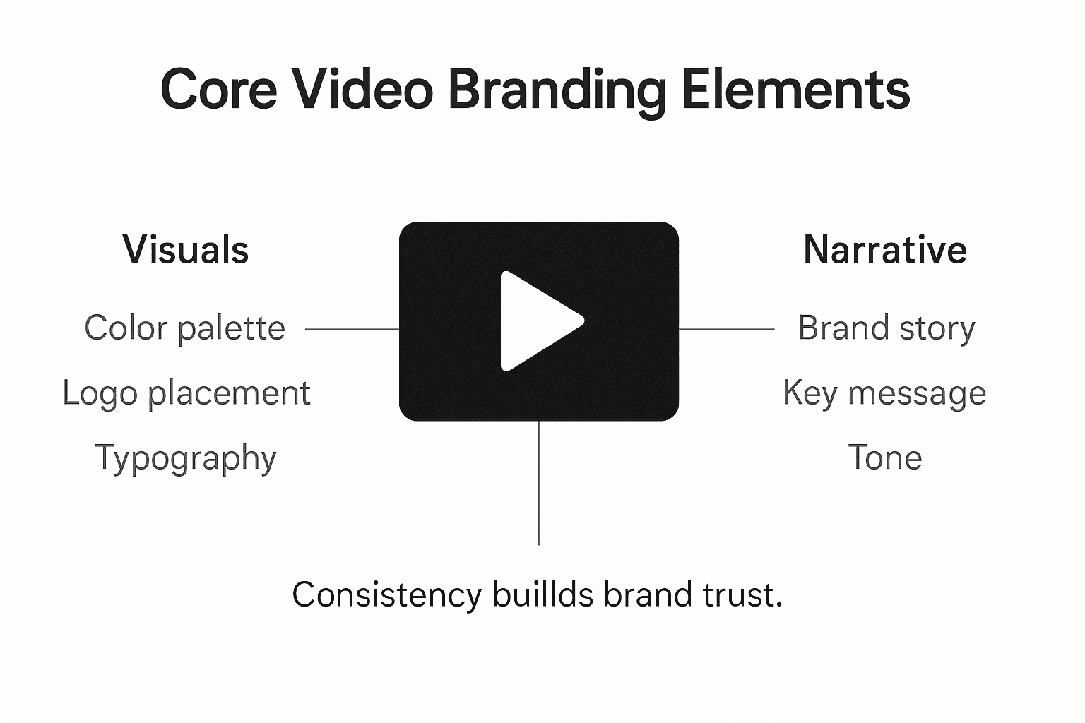 Infographic showing core video branding elements