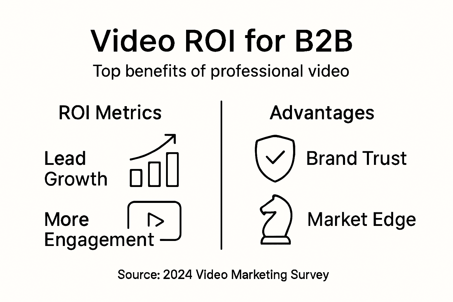Infographic on B2B video ROI and benefits