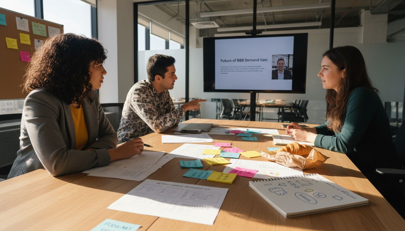 Team collaborating on video repurposing ideas