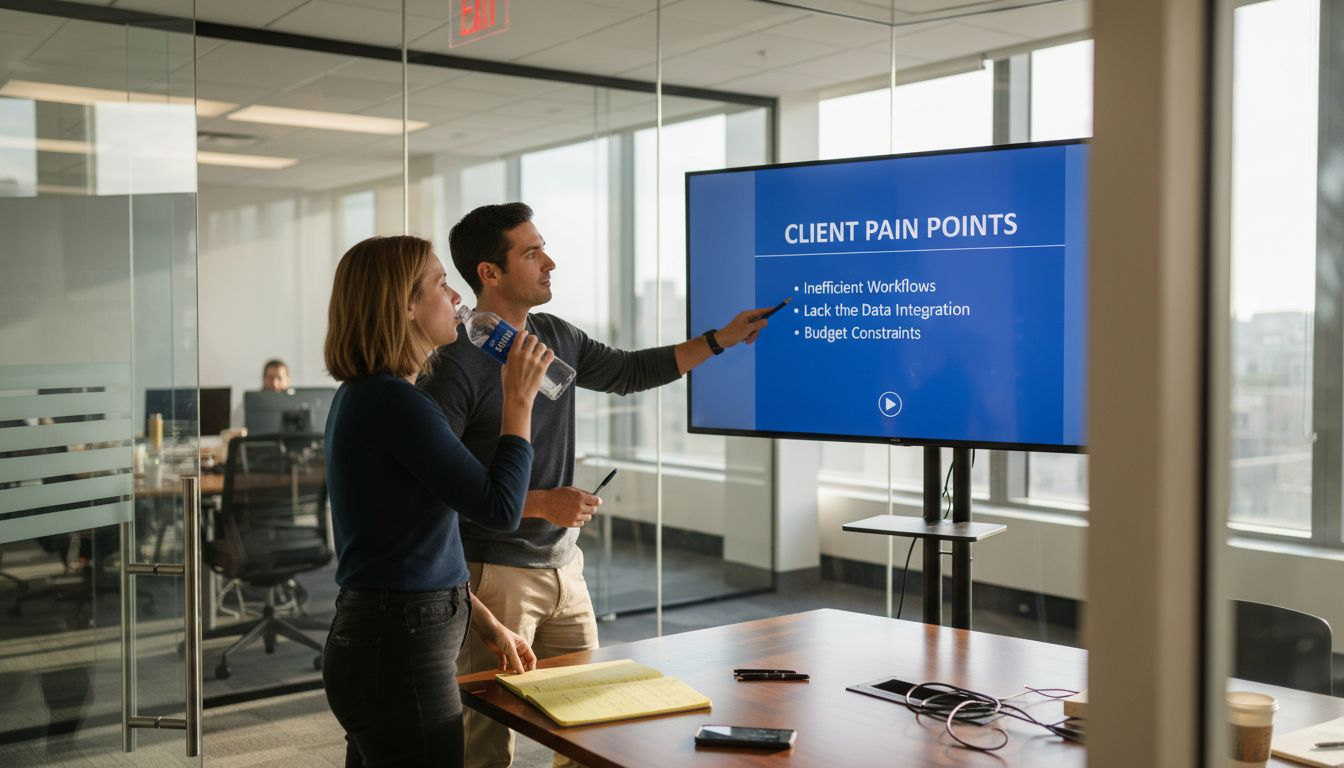 Team reviews explainer video with client