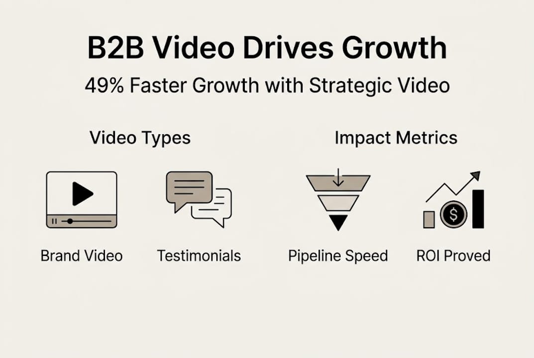 Infographic about B2B video driving growth