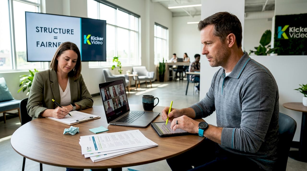 Interviewer using structure in video interview
