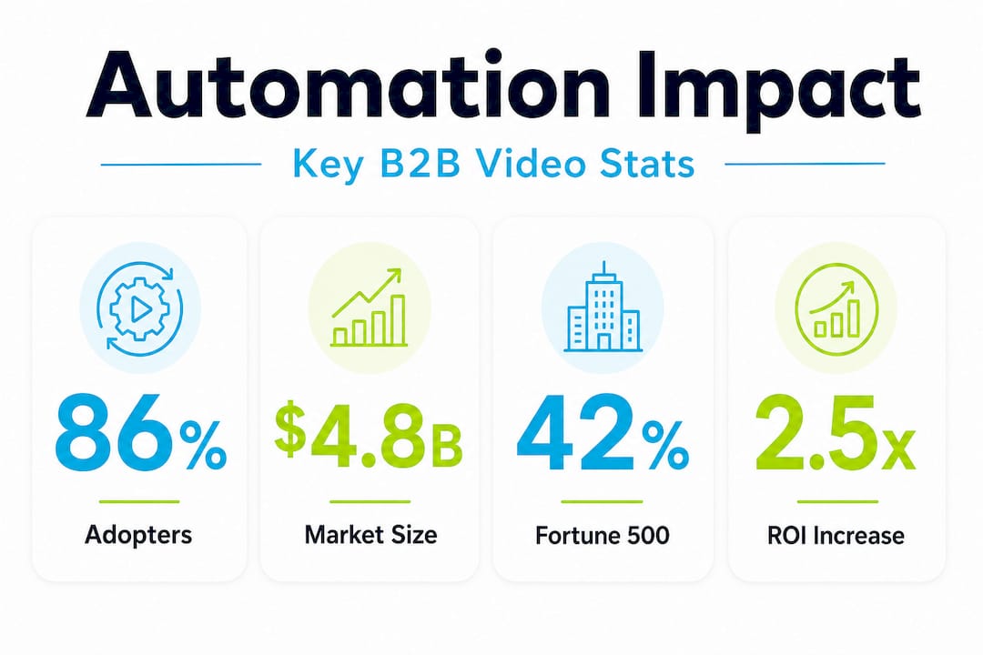 Infographic showing key B2B video automation stats