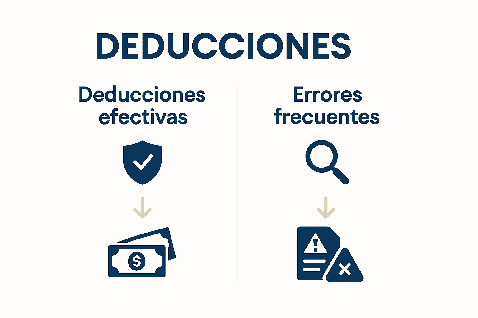 Infografía comparativa sobre deducciones fiscales y errores en alquiler