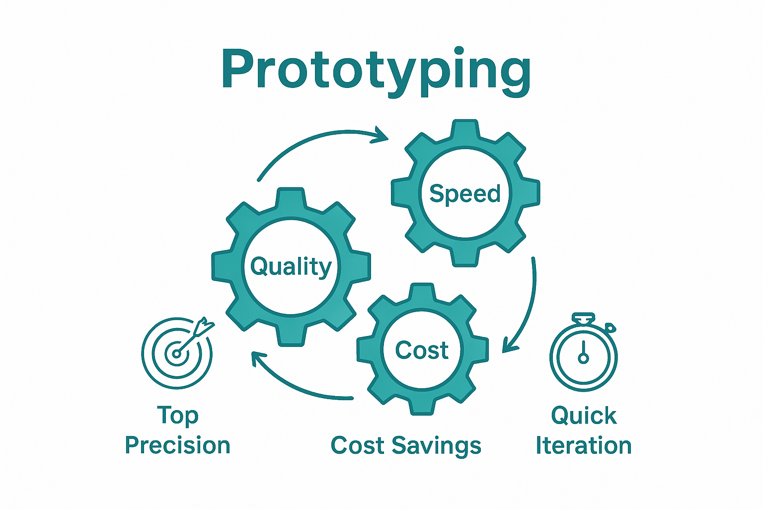 Infographic comparing quality, speed, and cost in prototyping