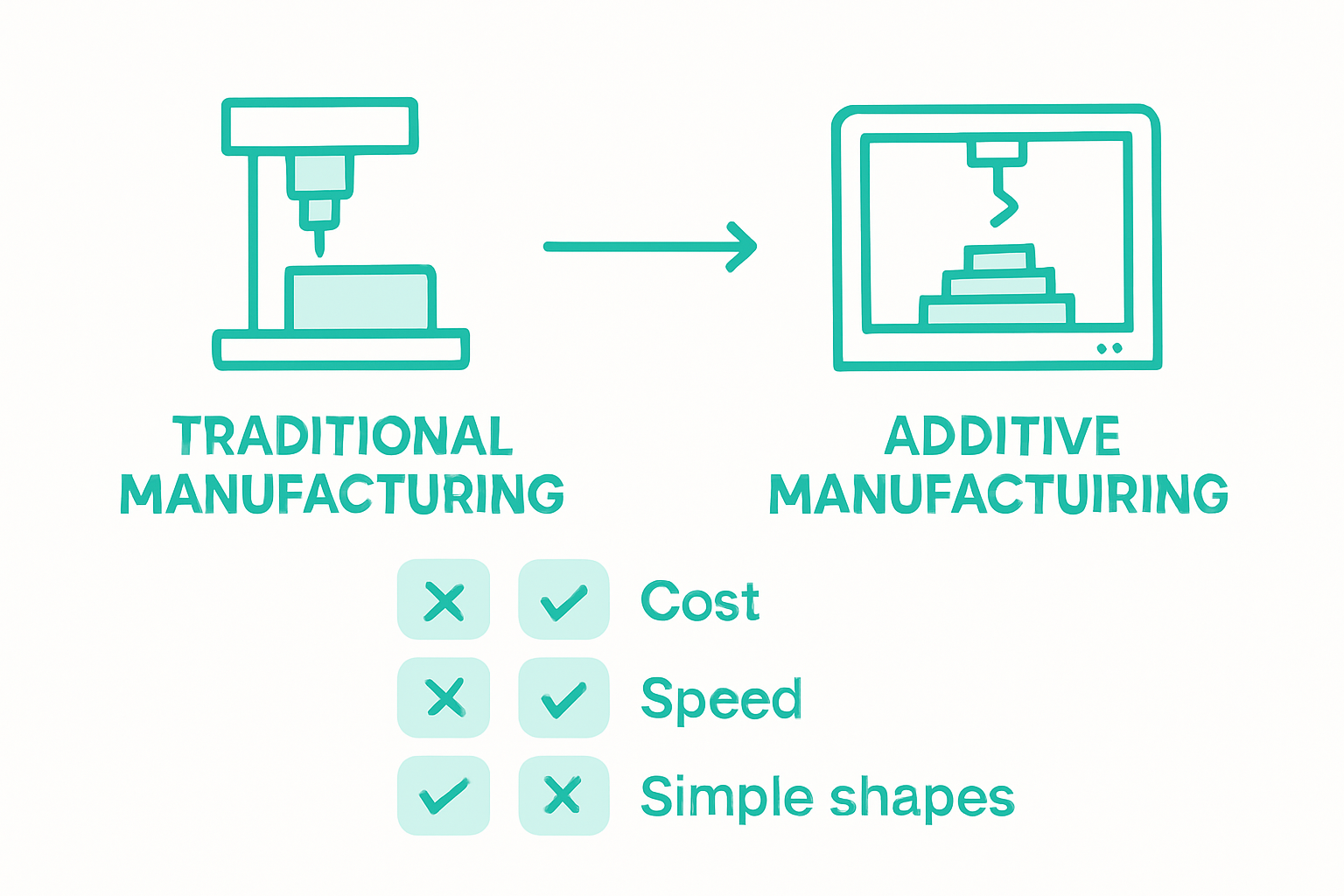 Infographic comparing manufacturing methods