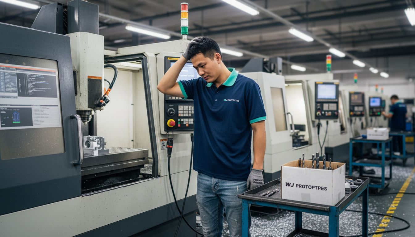 CNC machine operator working on prototype part