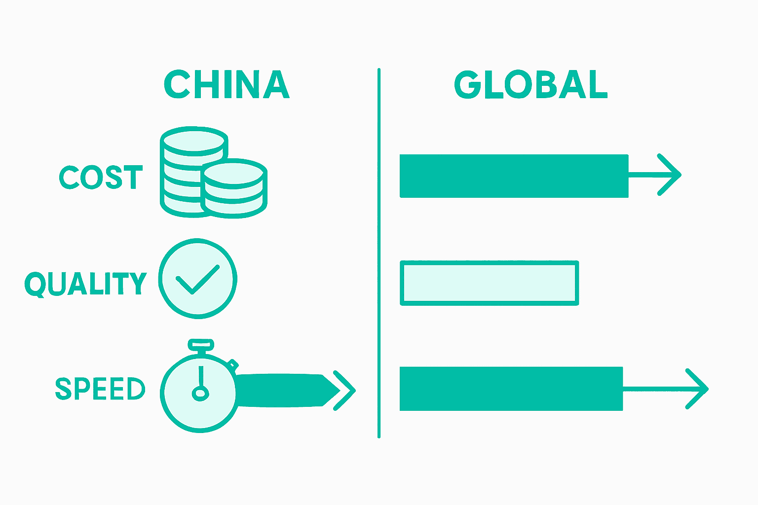 China vs global machining infographic
