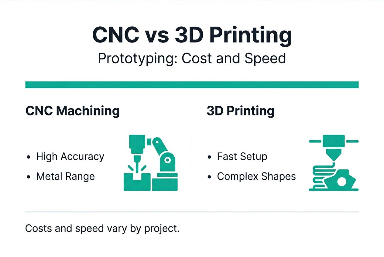 Infographic comparing CNC and 3D printing costs
