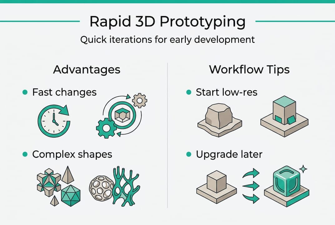 Infographic about rapid 3D prototype benefits