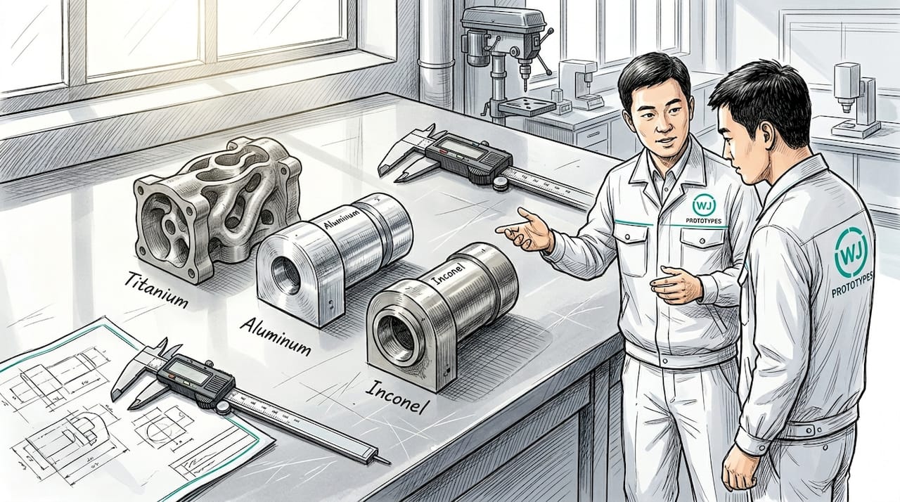 Machined titanium, aluminum, Inconel prototype parts