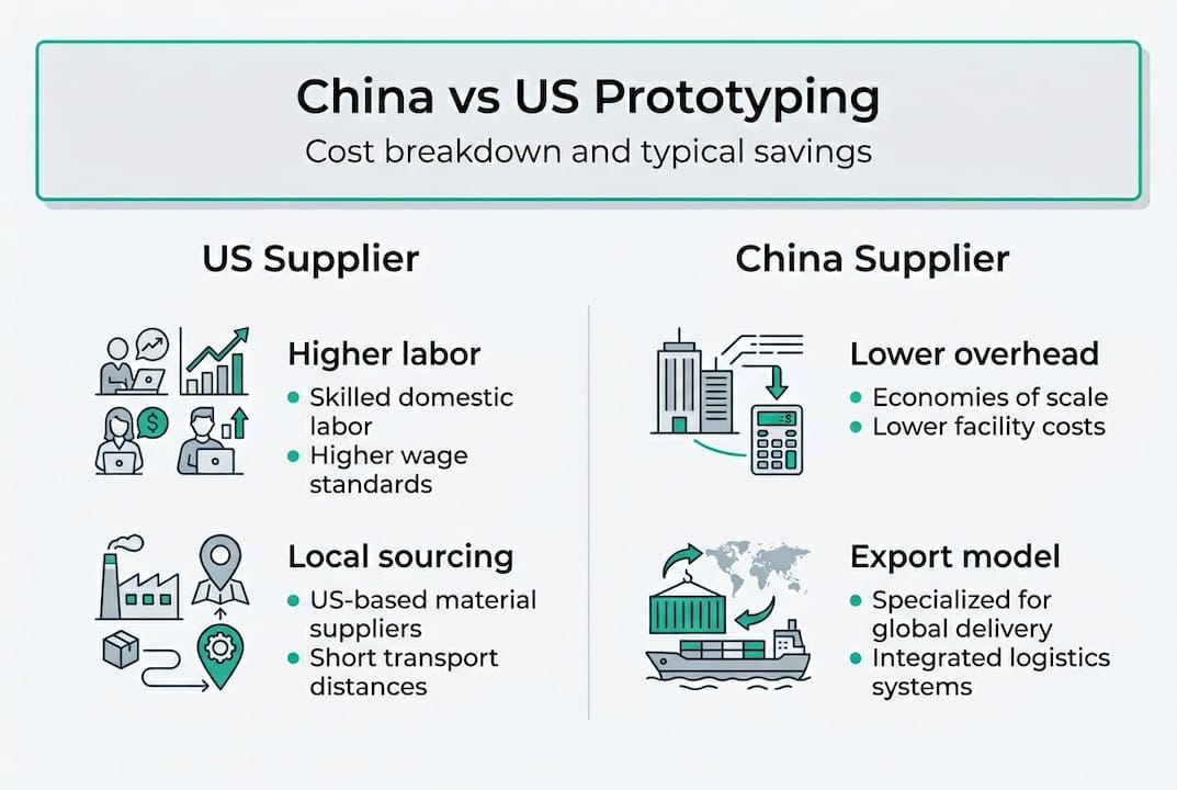Infographic comparing prototyping cost breakdown