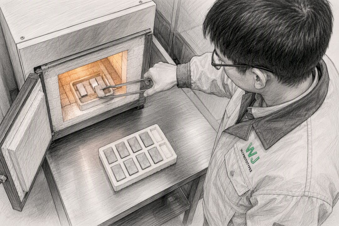 Engineer placing magnesium coupons in furnace