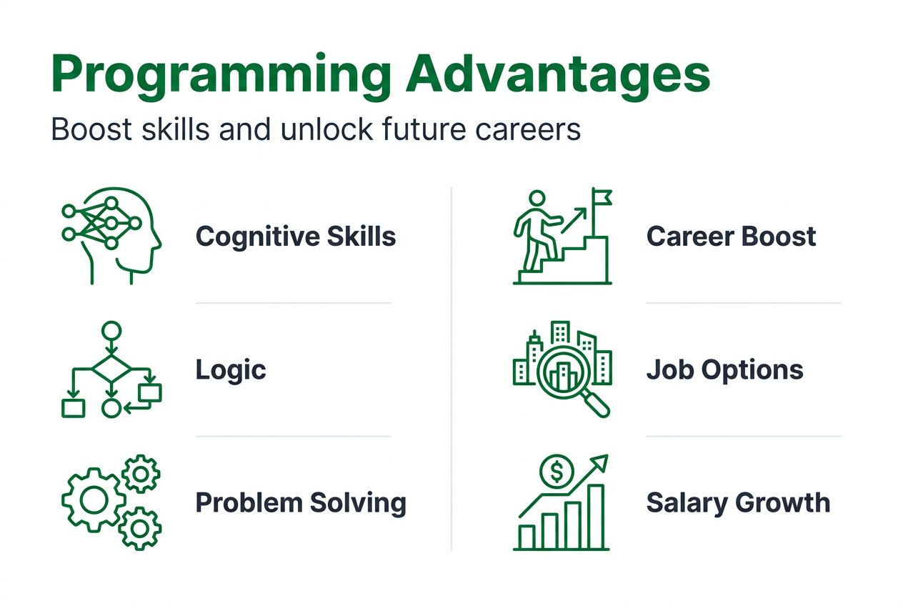 Infographic showing programming skills and career benefits