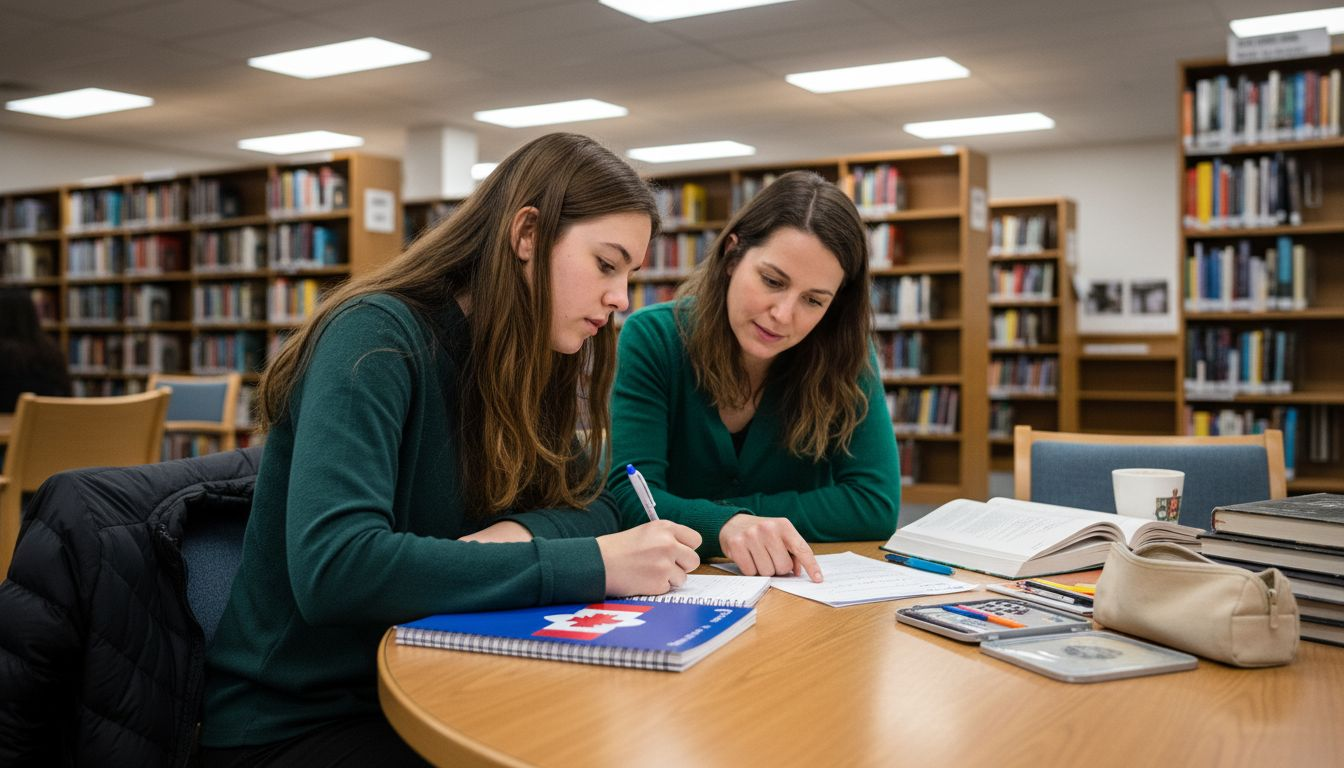 One-on-one tutoring session in library setting