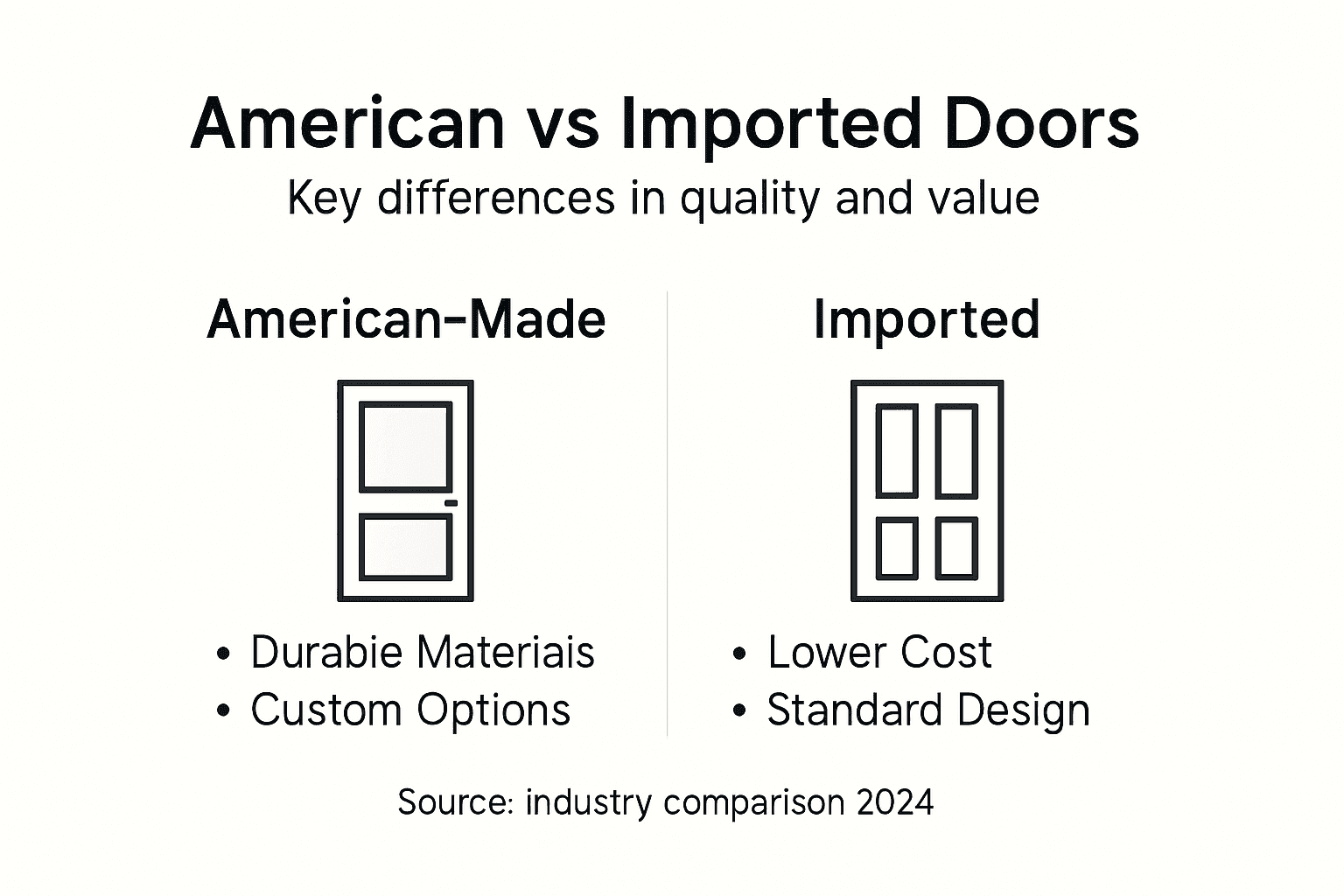 Infographic contrasts American and imported doors