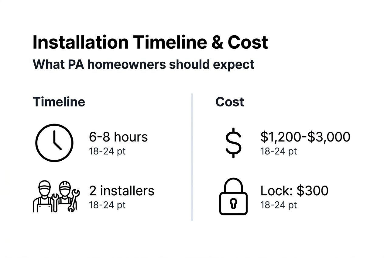 Infographic on timeline and cost for sliding door installation