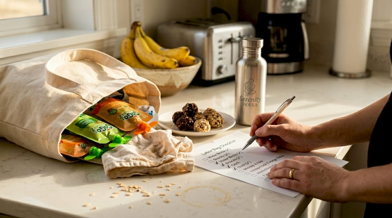 Labor snack bag packed in home kitchen