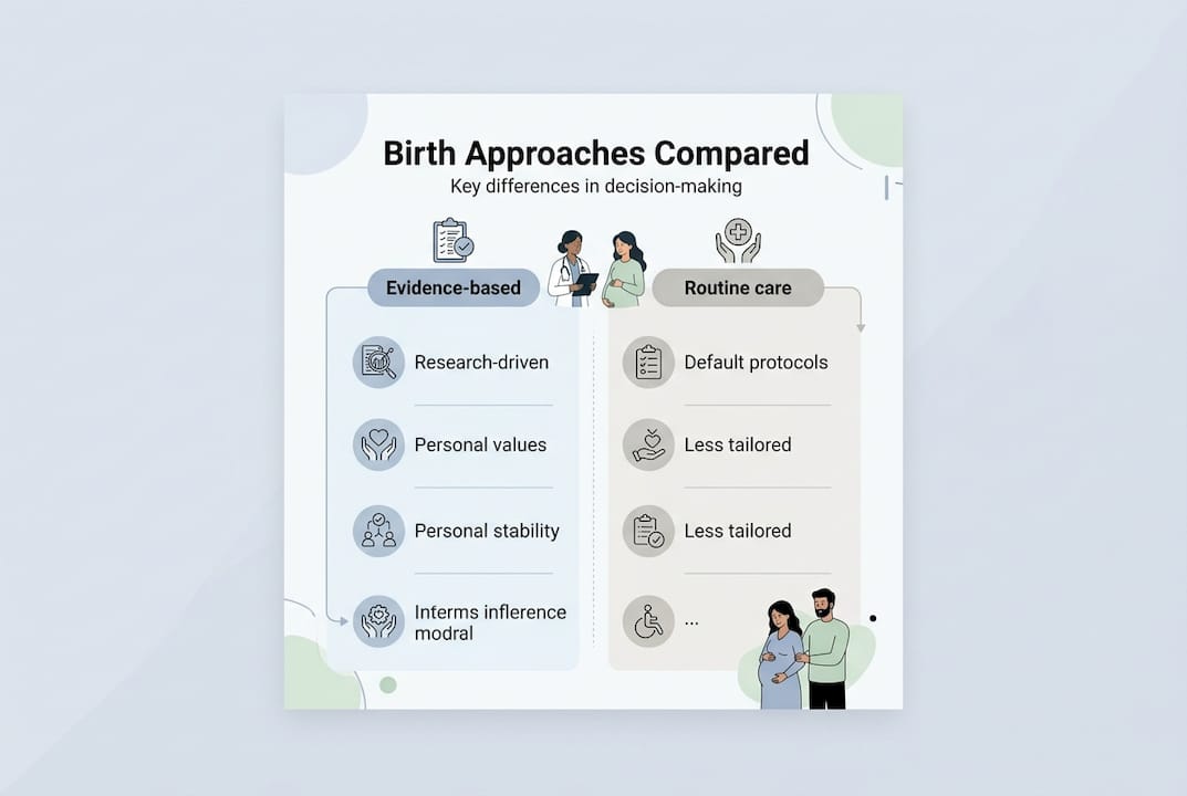 Infographic comparing birth approaches and decisions